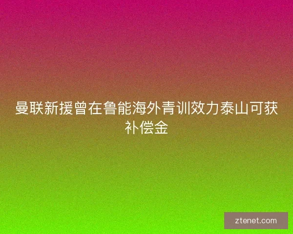 曼联新援曾在鲁能海外青训效力泰山可获补偿金